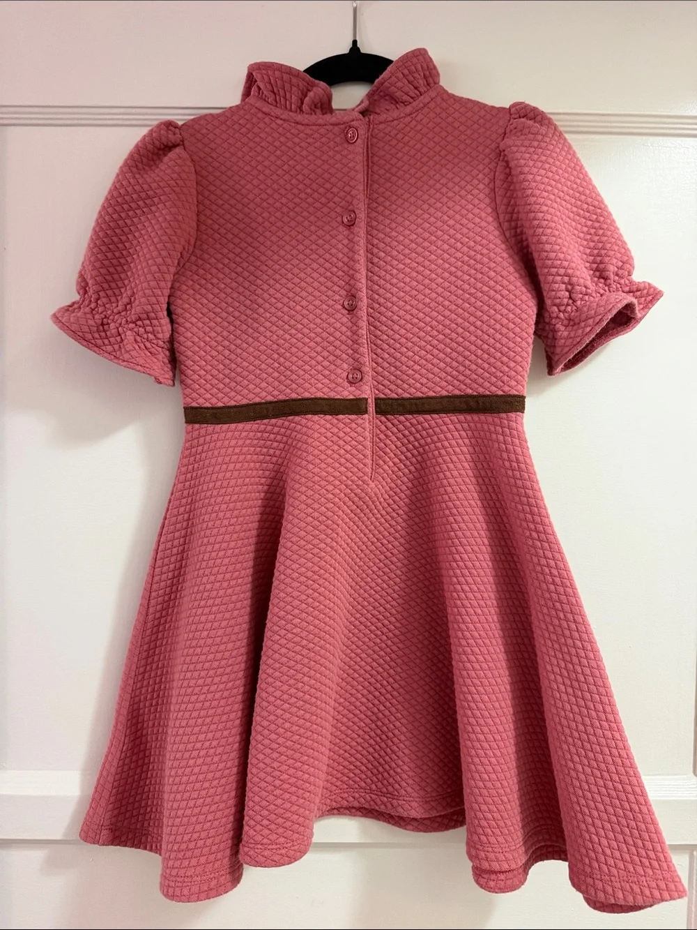 Janie and Jack Equestrian Chic Dress Pink Quilted Fit-and-Flare Ruffle Dress